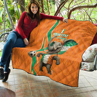 Custom Ivory Coast Football Quilt Go Les Elephants - Wonder Print Shop