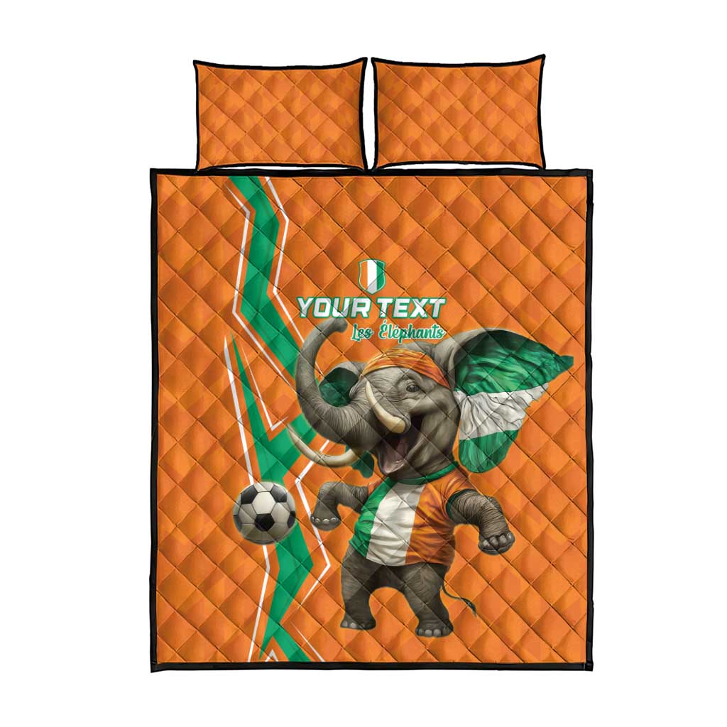 Custom Ivory Coast Football Quilt Bed Set Go Les Elephants - Wonder Print Shop
