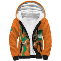 Custom Ivory Coast Football Sherpa Hoodie Go Les Elephants - Wonder Print Shop