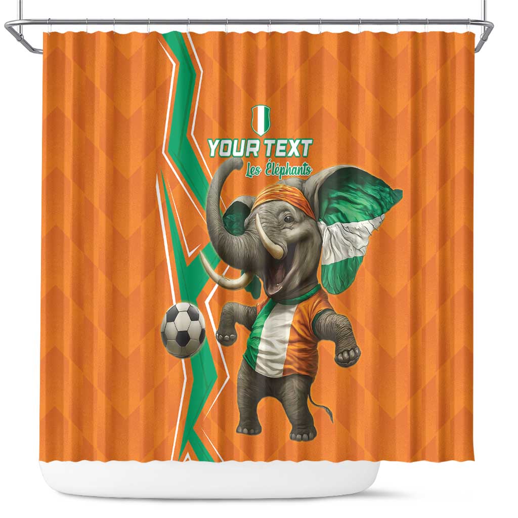Custom Ivory Coast Football Shower Curtain Go Les Elephants - Wonder Print Shop