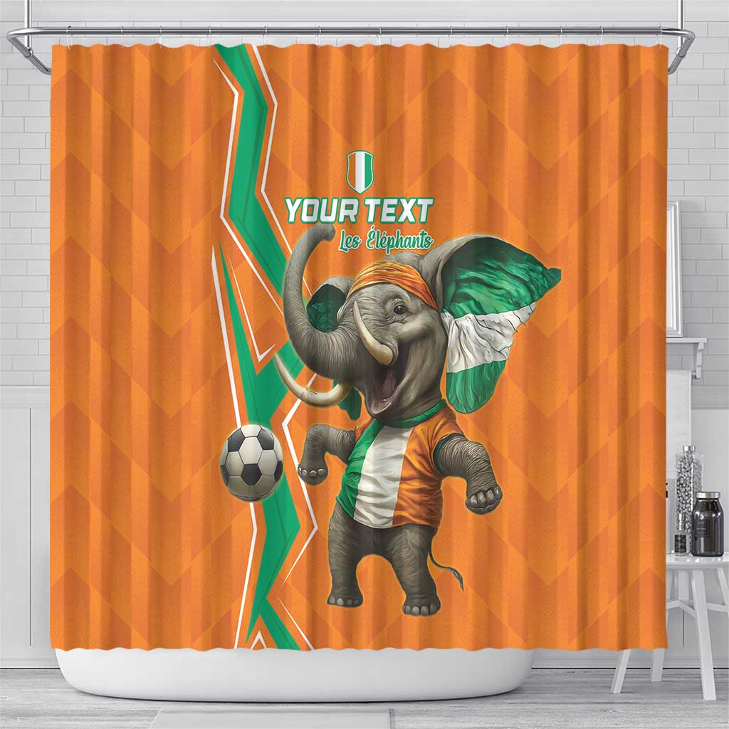 Custom Ivory Coast Football Shower Curtain Go Les Elephants - Wonder Print Shop