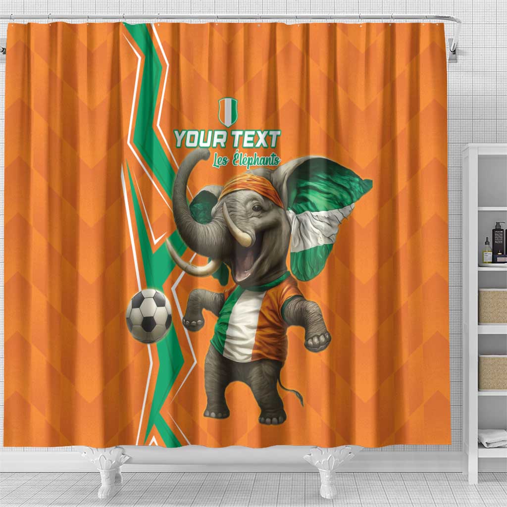 Custom Ivory Coast Football Shower Curtain Go Les Elephants - Wonder Print Shop