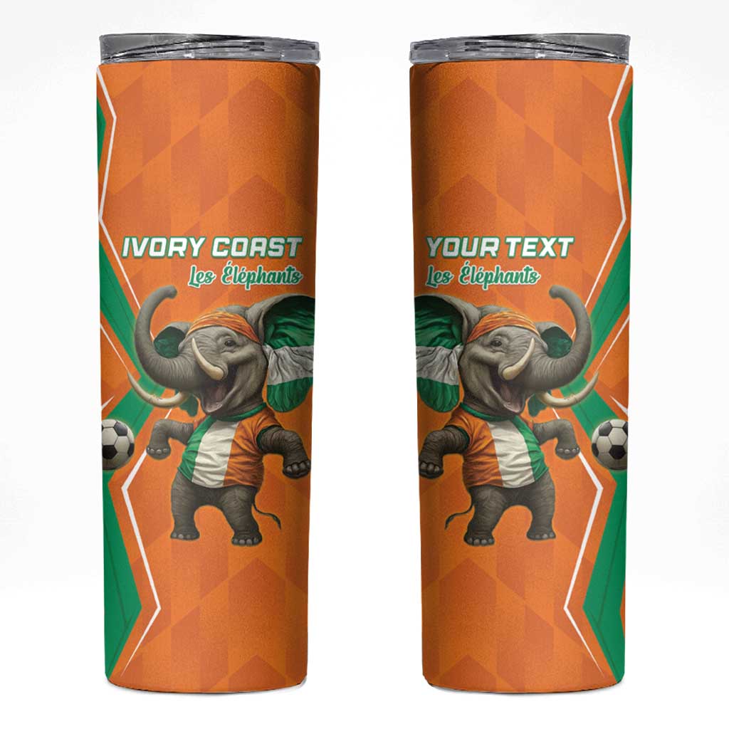 Custom Ivory Coast Football Skinny Tumbler Go Les Elephants - Wonder Print Shop