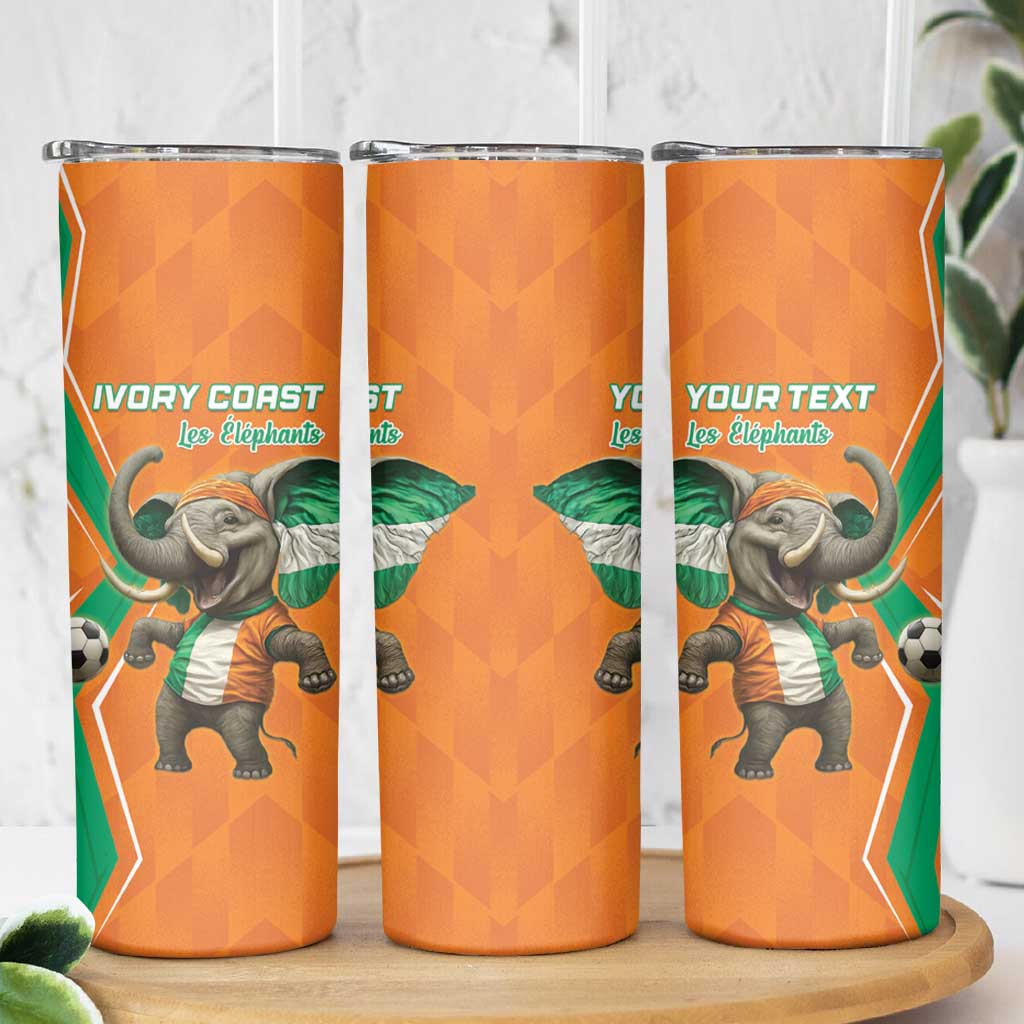 Custom Ivory Coast Football Skinny Tumbler Go Les Elephants - Wonder Print Shop