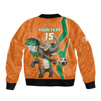 Custom Ivory Coast Football Sleeve Zip Bomber Jacket Go Les Elephants - Wonder Print Shop