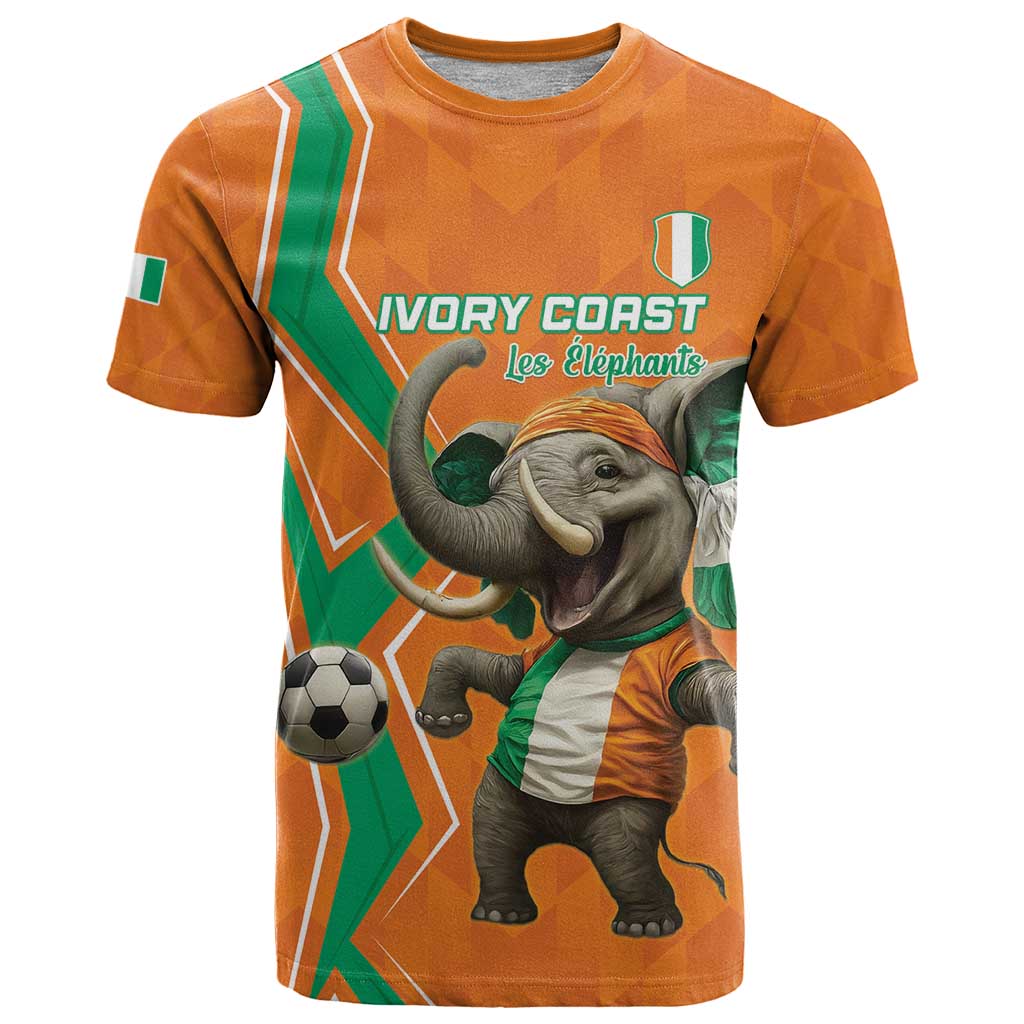 Custom Ivory Coast Football T Shirt Go Les Elephants - Wonder Print Shop