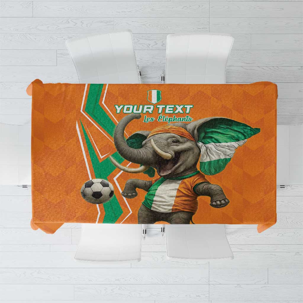 Custom Ivory Coast Football Tablecloth Go Les Elephants - Wonder Print Shop