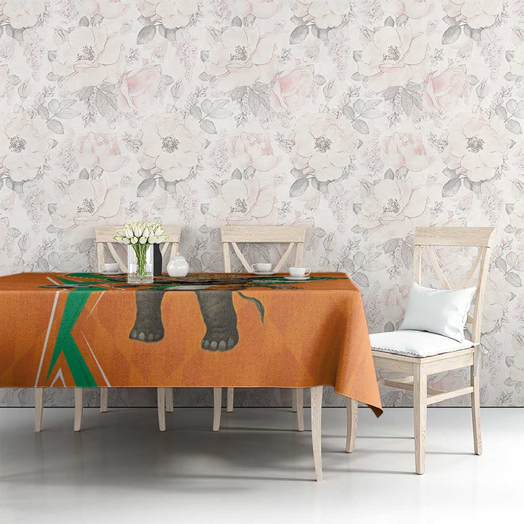 Custom Ivory Coast Football Tablecloth Go Les Elephants - Wonder Print Shop