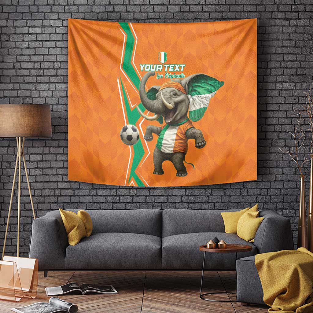 Custom Ivory Coast Football Tapestry Go Les Elephants - Wonder Print Shop