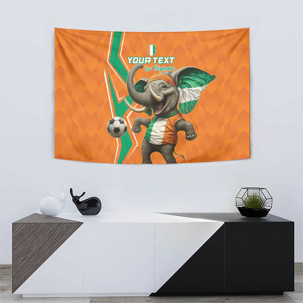 Custom Ivory Coast Football Tapestry Go Les Elephants - Wonder Print Shop
