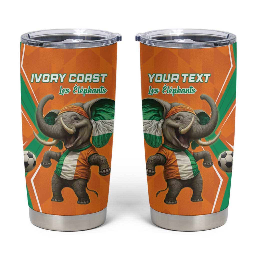 Custom Ivory Coast Football Tumbler Cup Go Les Elephants - Wonder Print Shop