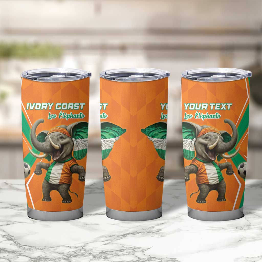 Custom Ivory Coast Football Tumbler Cup Go Les Elephants - Wonder Print Shop