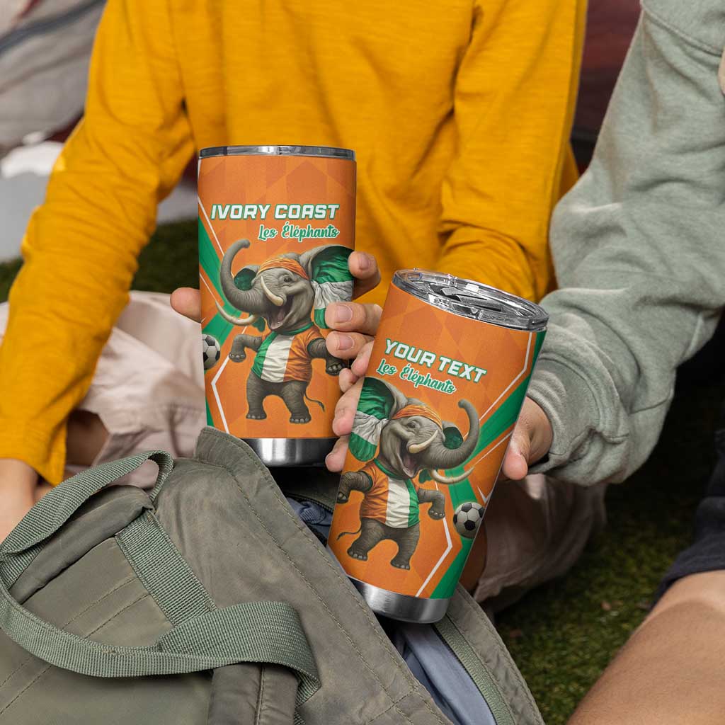 Custom Ivory Coast Football Tumbler Cup Go Les Elephants - Wonder Print Shop