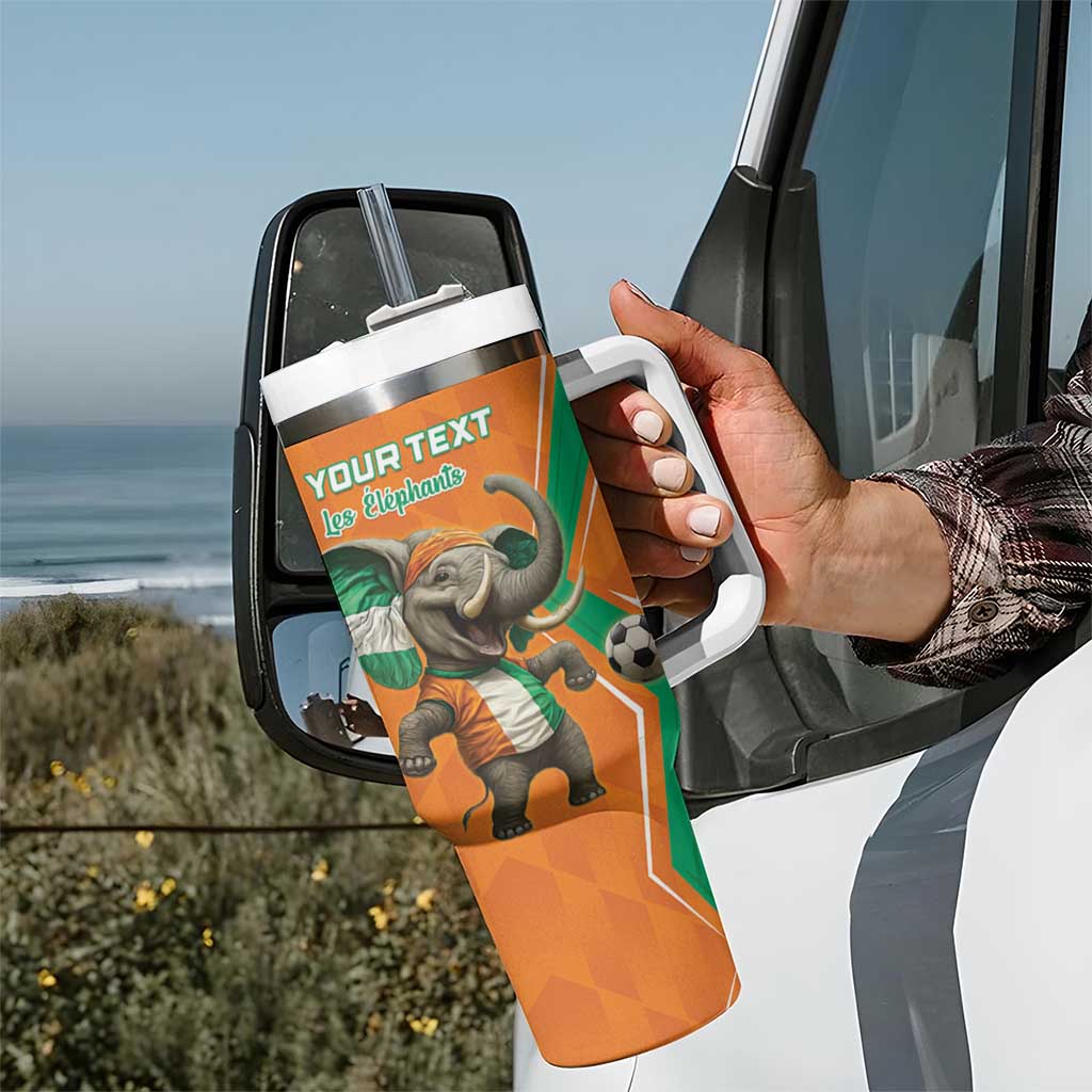 Custom Ivory Coast Football Tumbler With Handle Go Les Elephants - Wonder Print Shop