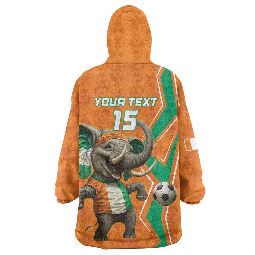 Custom Ivory Coast Football Wearable Blanket Hoodie Go Les Elephants - Wonder Print Shop