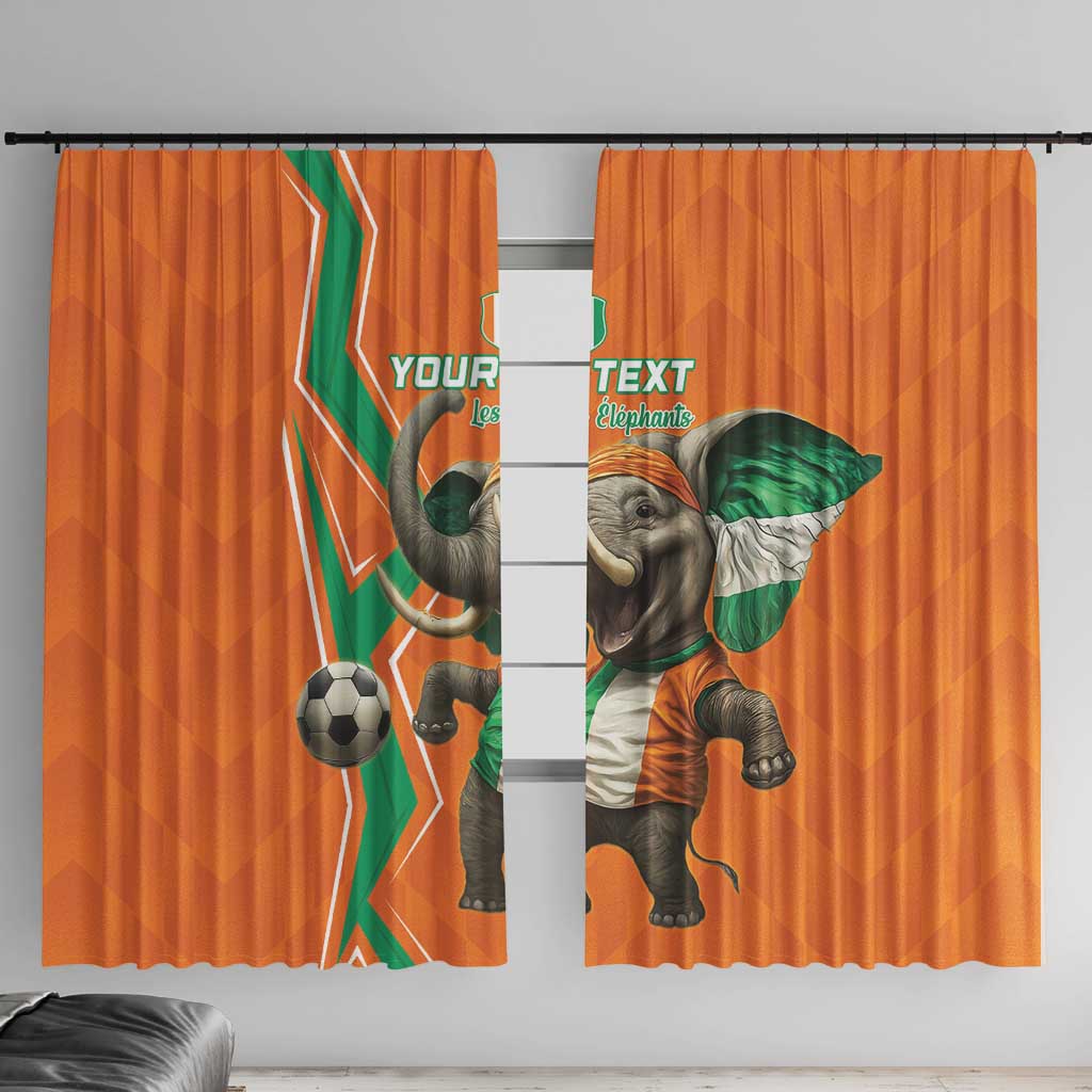 Custom Ivory Coast Football Window Curtain Go Les Elephants - Wonder Print Shop