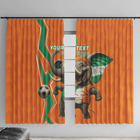Custom Ivory Coast Football Window Curtain Go Les Elephants - Wonder Print Shop