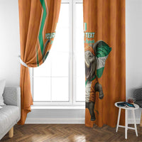 Custom Ivory Coast Football Window Curtain Go Les Elephants - Wonder Print Shop