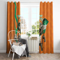 Custom Ivory Coast Football Window Curtain Go Les Elephants - Wonder Print Shop