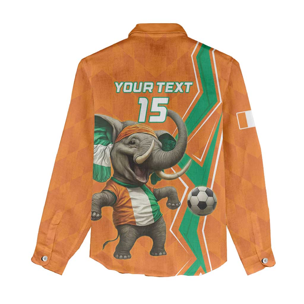 Custom Ivory Coast Football Women Casual Shirt Go Les Elephants - Wonder Print Shop