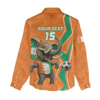 Custom Ivory Coast Football Women Casual Shirt Go Les Elephants - Wonder Print Shop