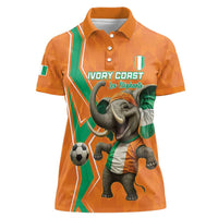 Custom Ivory Coast Football Women Polo Shirt Go Les Elephants - Wonder Print Shop