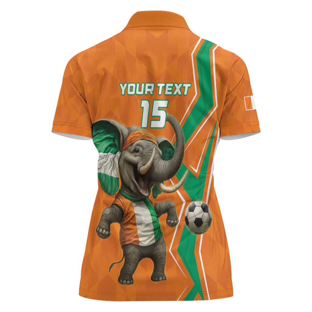 Custom Ivory Coast Football Women Polo Shirt Go Les Elephants - Wonder Print Shop