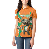 Custom Ivory Coast Football Women Polo Shirt Go Les Elephants - Wonder Print Shop