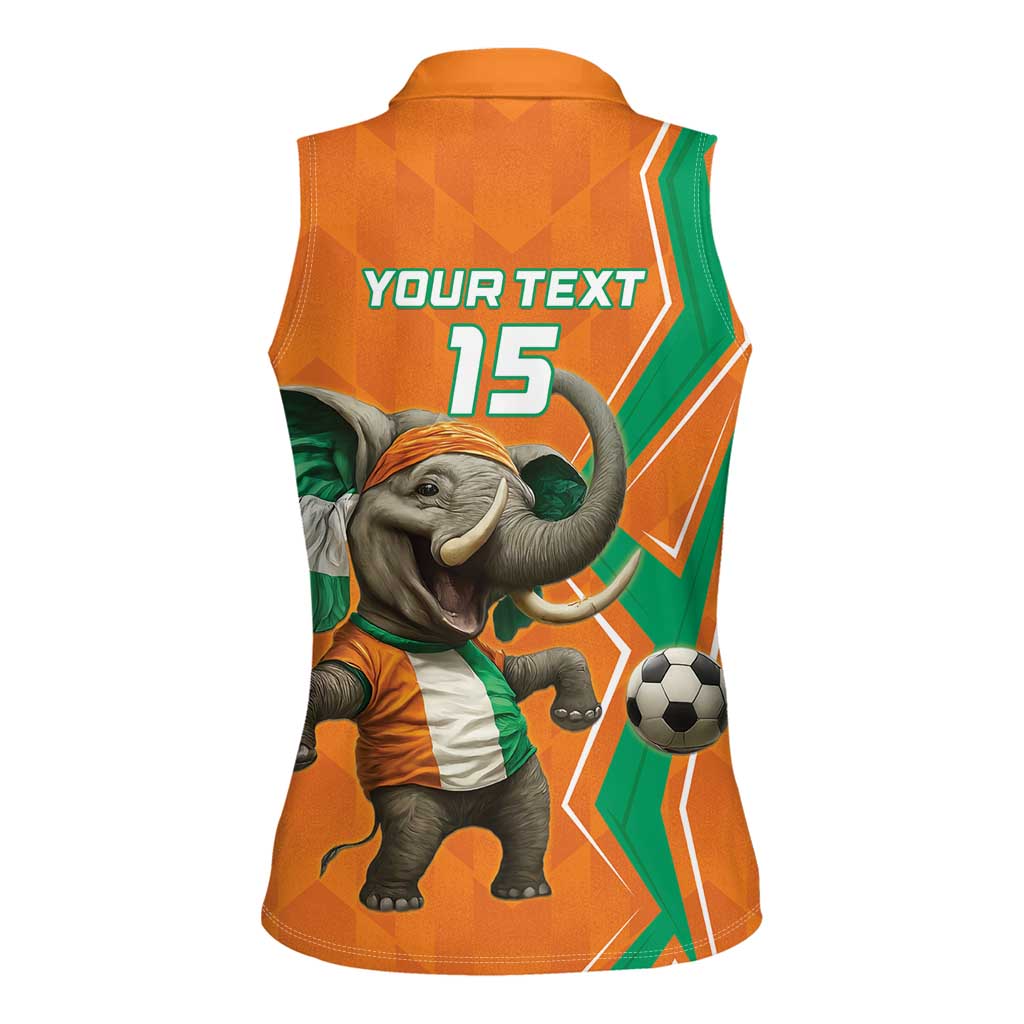 Custom Ivory Coast Football Women Sleeveless Polo Shirt Go Les Elephants - Wonder Print Shop