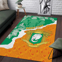 Personalised Ivory Coast Area Rug Elephant With Coat Of Arms