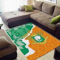 Personalised Ivory Coast Area Rug Elephant With Coat Of Arms