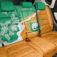 Personalised Ivory Coast Back Car Seat Cover Elephant With Coat Of Arms