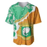 Personalised Ivory Coast Baseball Jersey Elephant With Coat Of Arms