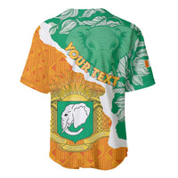 Personalised Ivory Coast Baseball Jersey Elephant With Coat Of Arms