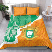 Personalised Ivory Coast Bedding Set Elephant With Coat Of Arms