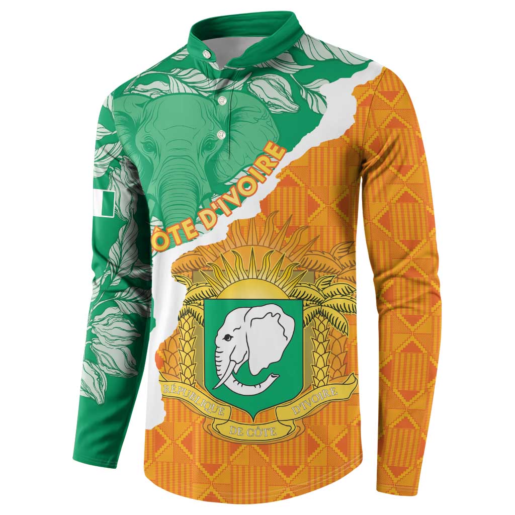 Personalised Ivory Coast Button Sweatshirt Elephant With Coat Of Arms