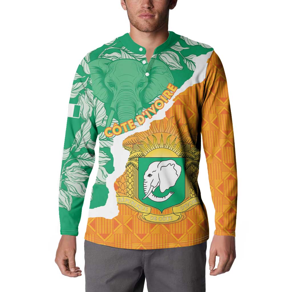 Personalised Ivory Coast Button Sweatshirt Elephant With Coat Of Arms