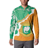 Personalised Ivory Coast Button Sweatshirt Elephant With Coat Of Arms