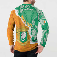 Personalised Ivory Coast Button Sweatshirt Elephant With Coat Of Arms