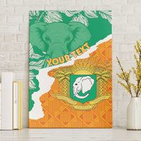 Personalised Ivory Coast Canvas Wall Art Elephant With Coat Of Arms