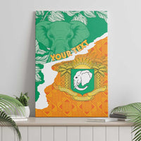 Personalised Ivory Coast Canvas Wall Art Elephant With Coat Of Arms