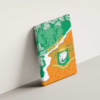 Personalised Ivory Coast Canvas Wall Art Elephant With Coat Of Arms