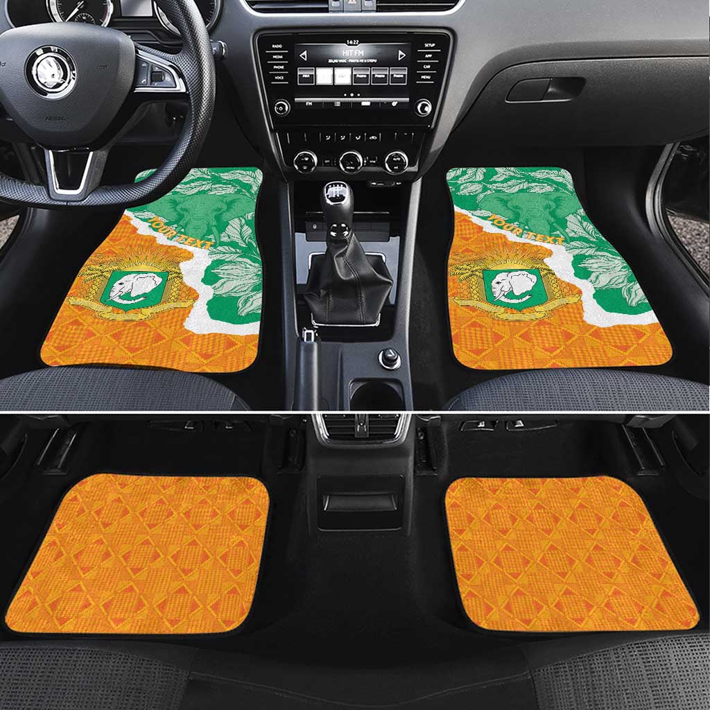 Personalised Ivory Coast Car Mats Elephant With Coat Of Arms