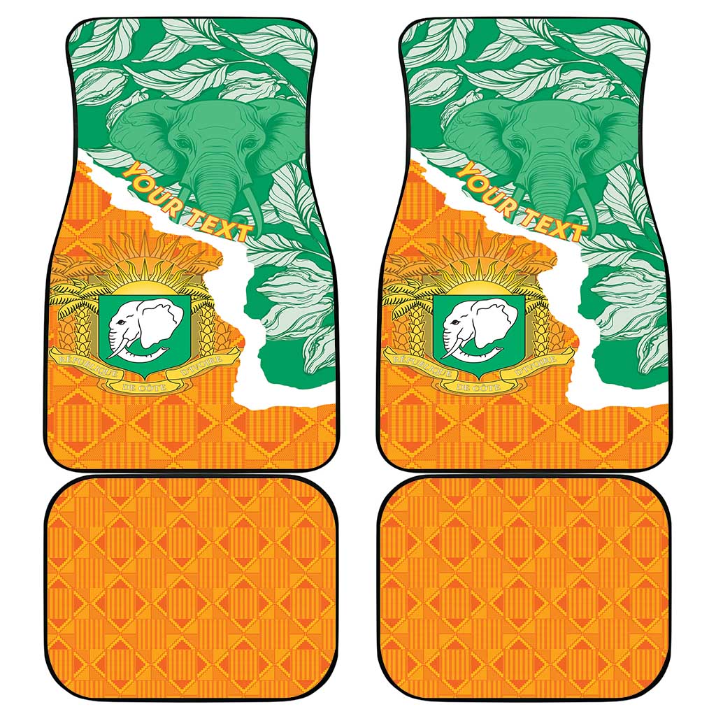 Personalised Ivory Coast Car Mats Elephant With Coat Of Arms