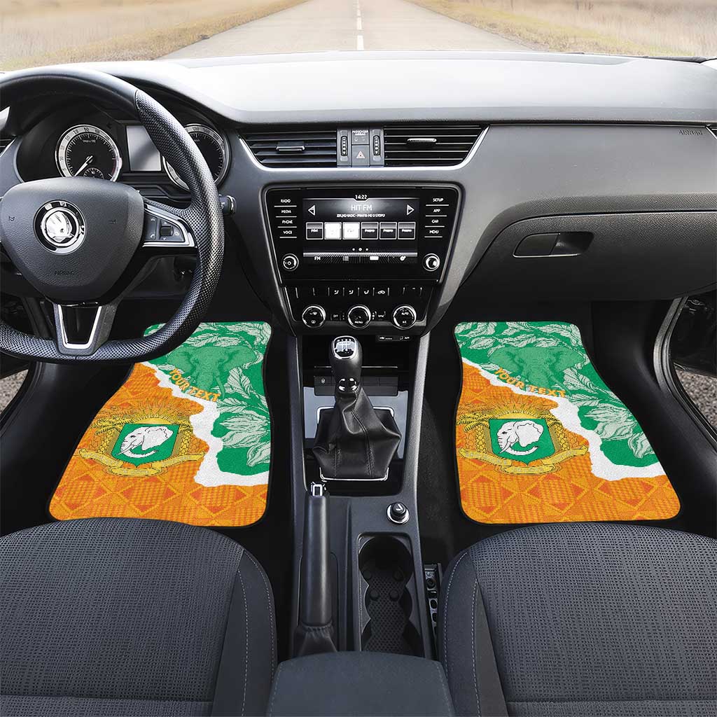 Personalised Ivory Coast Car Mats Elephant With Coat Of Arms