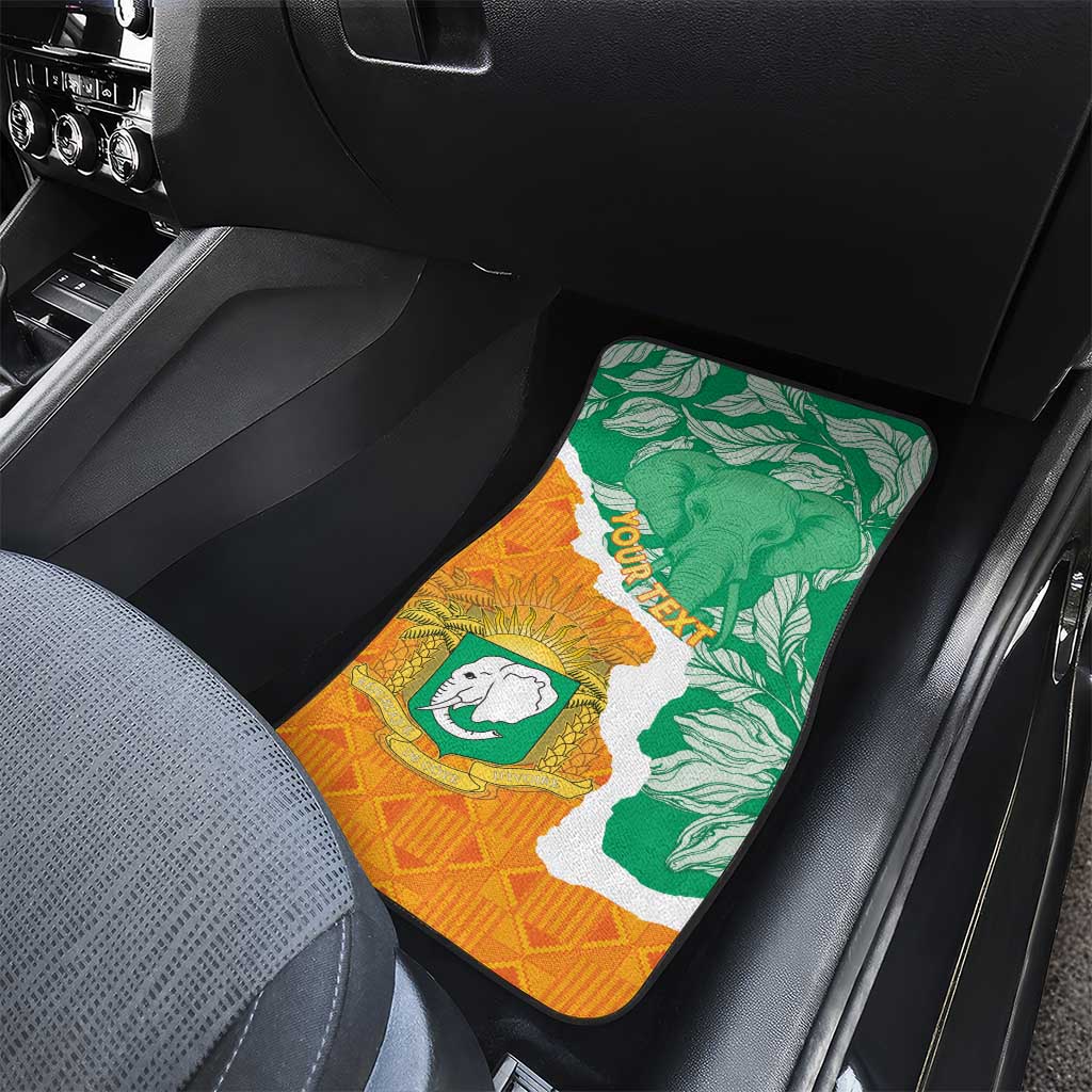Personalised Ivory Coast Car Mats Elephant With Coat Of Arms