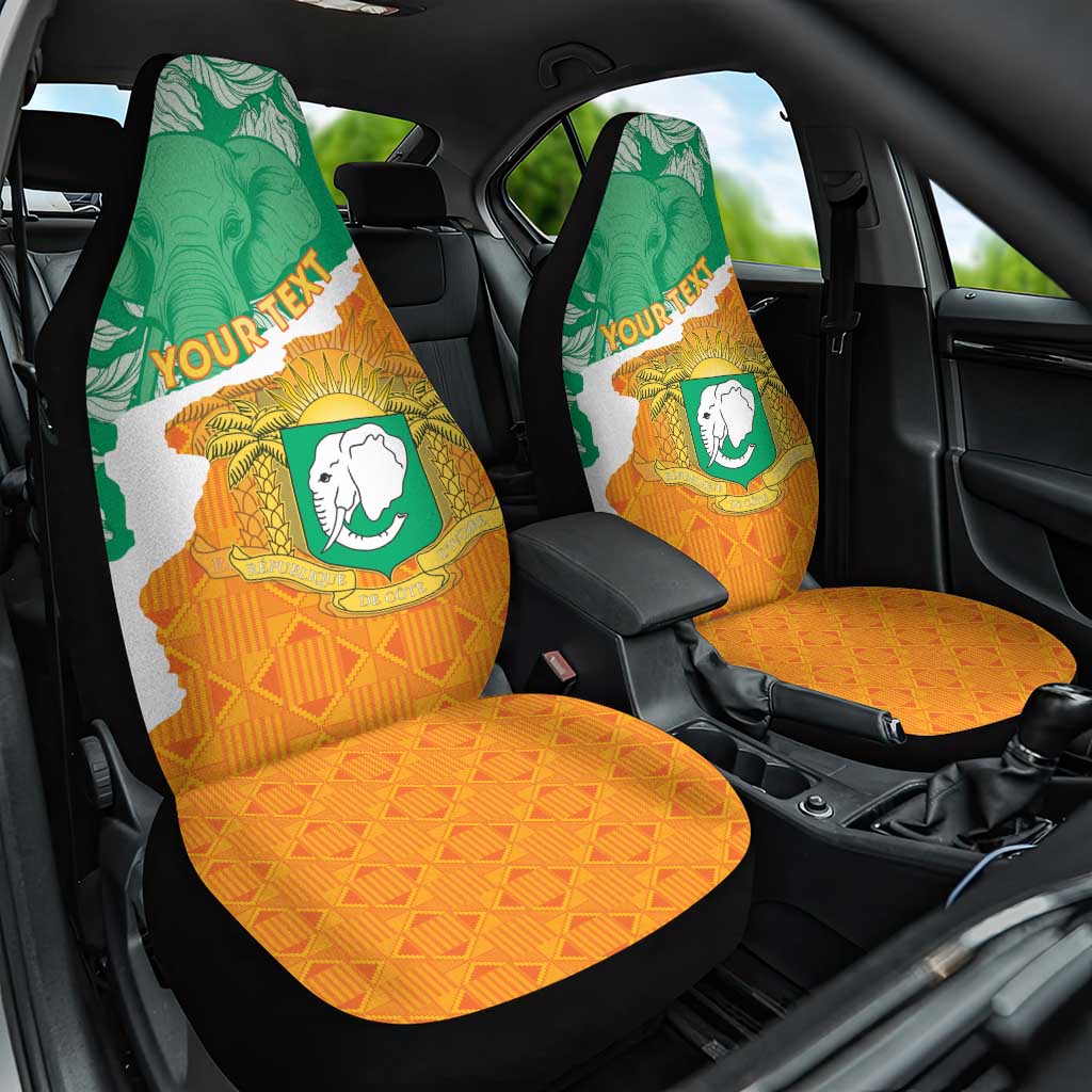 Personalised Ivory Coast Car Seat Cover Elephant With Coat Of Arms
