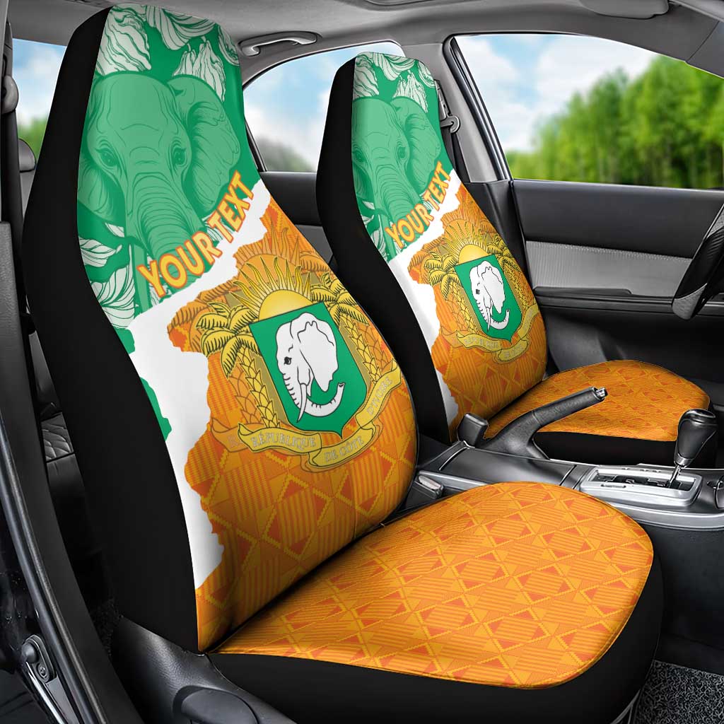 Personalised Ivory Coast Car Seat Cover Elephant With Coat Of Arms