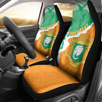 Personalised Ivory Coast Car Seat Cover Elephant With Coat Of Arms