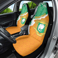 Personalised Ivory Coast Car Seat Cover Elephant With Coat Of Arms